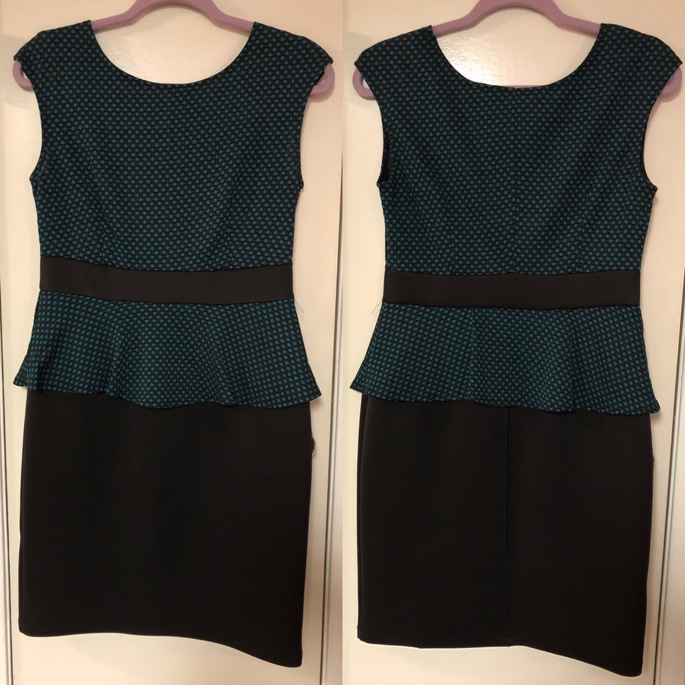 Polka dot peplum dress